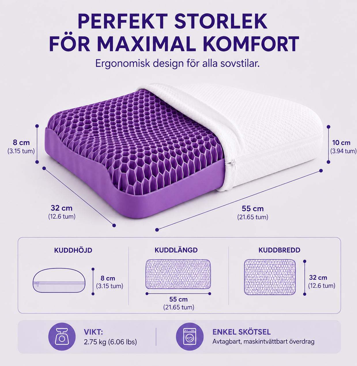 AirGrid™ Kylande Ergonomisk Kudde